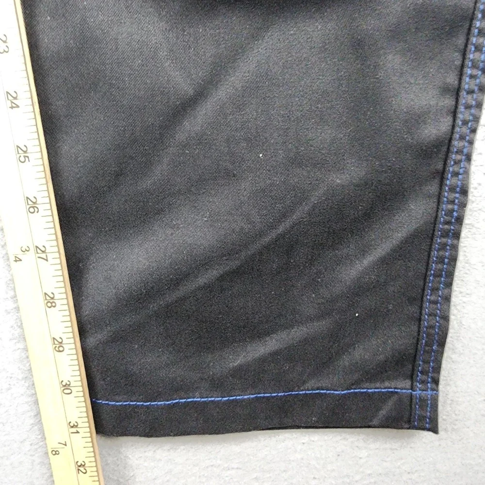 True Religion Cargo Pants Mens 34x31 Black Blue Stitch Canvas Utility Pockets